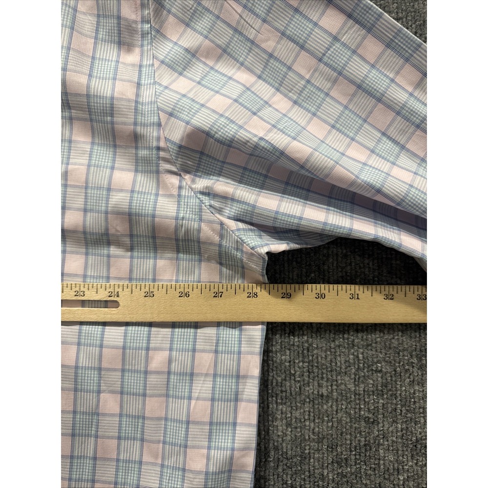 BNWT Peter Millar Men's Button Up Casual Blue & Pink Shirt Men's Size 2XL Rare - Picture 6 of 8